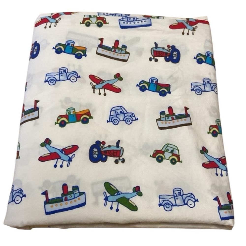 Pottery‎ Barn Kids Transportation Multicolor Twin Flat Sheet Boats/Planes/Cars